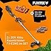 FUXTEC Akku Motorsense 2x20V FX-E2MSSET– Schnittbreite 25,5 – 35cm, 10Kg leicht, bis zu 6000 U/min (mit Akku & Ladegerät)