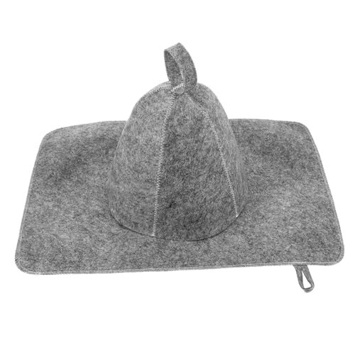 WOFASHPURET 1 Set Water Absorbent Sauna Hat and Pad Comfortable Felt Bathing Hat Kit Thickened Sauna Cap for Spa Suitable for Adults