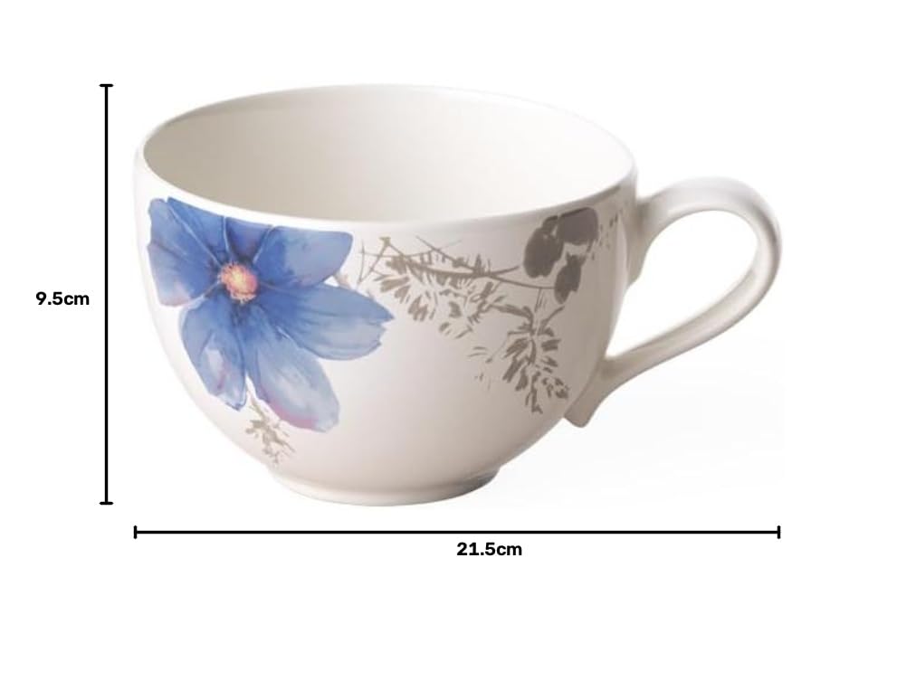 Villeroy und Boch Mariefleur Gris filiżanka do kawy, 250 ml, wysokość: 6 cm, porcelana premium, 1 sztuka (1 opakowanie)
