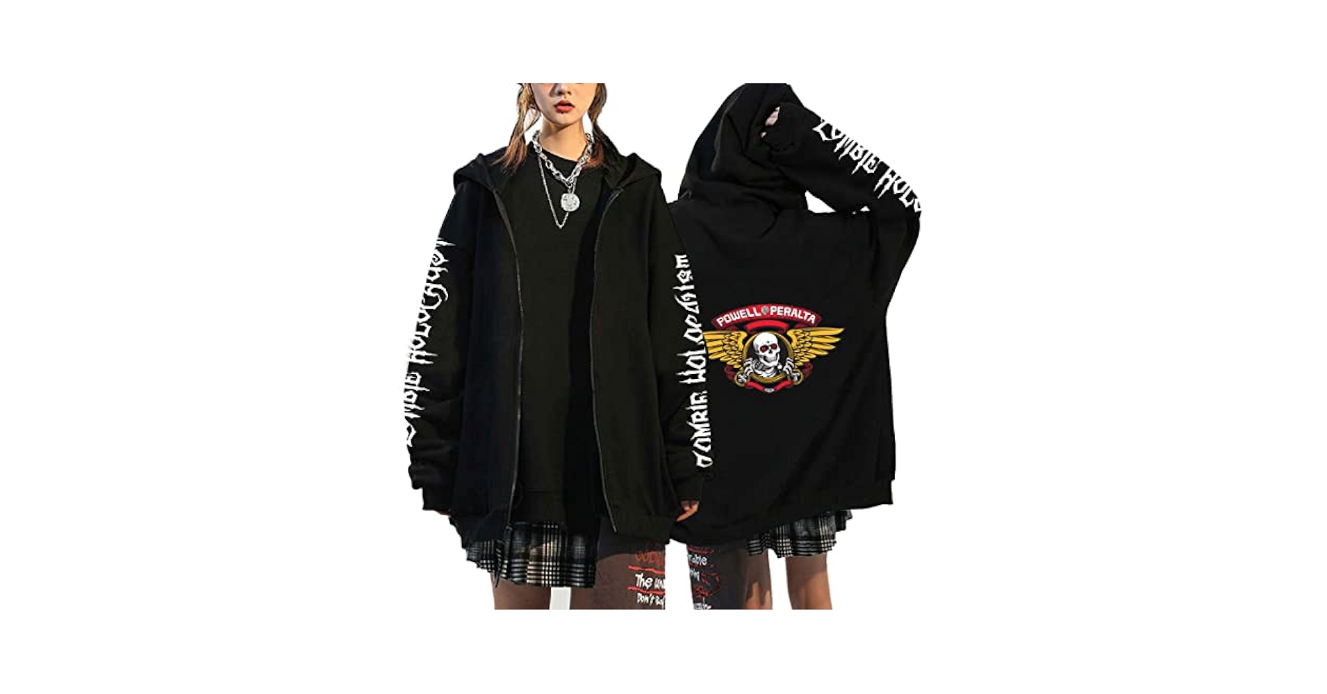Amazon.com: Symish Unisex Y2k Style Hoodies Skeleton Zip Up