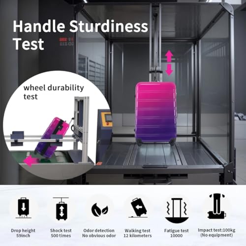 Hardshell Luggage Sets 3 Piece Gradient Color Expandable Suitcase with Spinner Wheels and TSA Lock Lightweight 20" 24" 28"-Multi Blue2