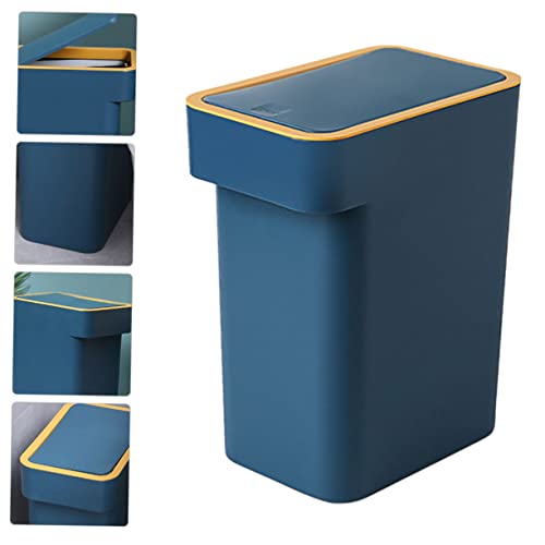 Alipis Mülleimer mit Deckel Drucktyp Kunststoff für Küche und Badezimmer und Elegant – Bild 4