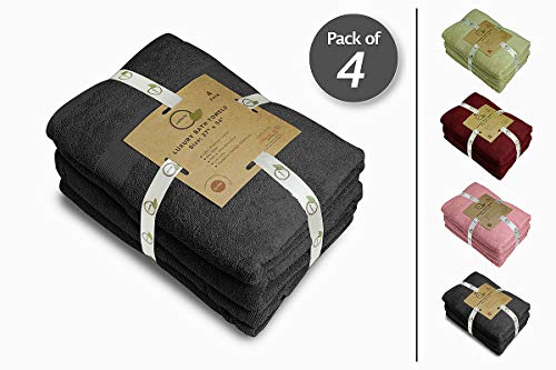 Softolle 100% Cotton Luxury Bath Towels - 600 Gsm Cotton Towels For Bathroom - Set Of 4 Bath Towel - Eco-Friendly, Super Soft, Highly Absorbent Bath Towel - Oeko-Tex Certified - 27 X 54 Inches #TOP1