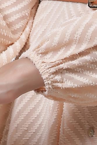 Image of W for Woman Pink Solid Jacquard Flared Dress