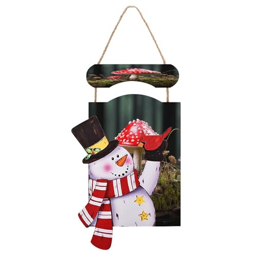 Image de bonhomme de neige en bois pour décoration murale salon