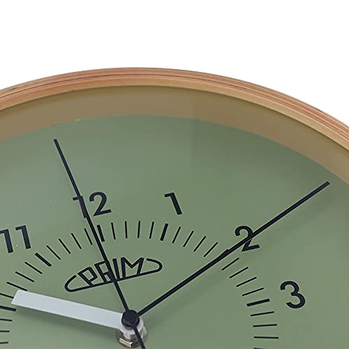 PRIM Organic Retrospect-B Wall Clock without Ticking Noises Made of Wood, Green, Klein/Normal - Image 2