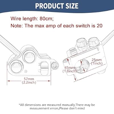 Motorcycle Handlebar Switch 1 25mm Turn Signal Switch Headlight Starter Horn Power Controls Custom Switches For Harley Honda Suzuki Yamaha Kawasaki Victory Cafe Racer Chopper Bobber Universal (Black)