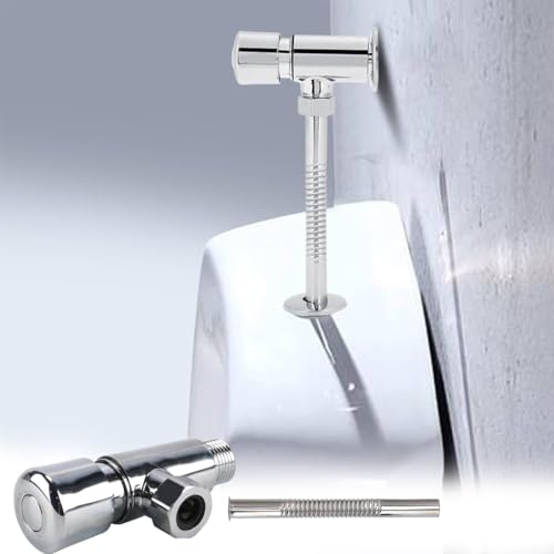 Enwye Manuelles Urinal-Spülventil aus Zinklegierung, manuelles Verzögerungs-Spülventil-Tasten-Kit für Toiletten und Urinale