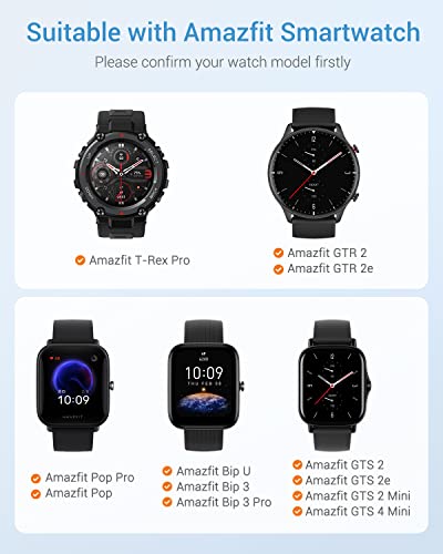 MoKo Charger Compatible with Amazfit Active/GTS 2/2e/2 Mini/4 Mini/GTR Mini/2/2e/Bip 5/5 Unity/3/3 Pro/Bip U/T-Rex Pro - Image 2