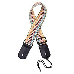 HUIOP Sangle réglable ukulélé en coton doux arc-en-ciel tissé ceinture d’épaule avec boucle en plastique corde suspendue pour ukulélé,bouton de sangle ukulélé - Les Beatles, Paul McCartney, John Lennon, RIngo Starr, George Harrison