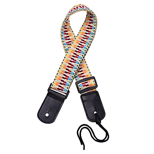 HUIOP Sangle réglable ukulélé en coton doux arc-en-ciel tissé ceinture d’épaule avec boucle en plastique corde suspendue pour ukulélé,bouton de sangle ukulélé - Les Beatles, Paul McCartney, John Lennon, RIngo Starr, George Harrison HUIOP Sangle réglable ukulélé en coton doux arc-en-ciel tissé ceinture d'épaule avec boucle en plastique corde suspendue pour ukulélé,bouton de sangle ukulélé