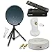 Produktbild PremiumX Satelliten-Komplettanlage 80cm Satellitenschüssel Anthrazit Single LNB Dreibein-Stativ Kabel FullHD Sat-Receiver HDMI-Kabel