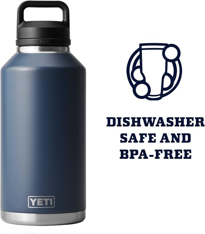 YETI Rambler Bottle with Chug Cap, Navy, 64 oz (1.8 L)