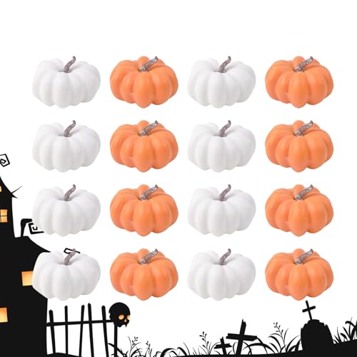 Calabazas artificiales duraderas que no se pudren para decoración de mesa y chimenea 2