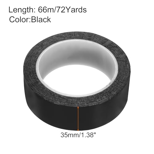Image of uxcell 1 Rolls Black 1.38 Inch x 72 Yards Polyester Film Electrical Tape PET Tape High Temperature Heat Resistant Tape for Transformer Motor Wire 5S Positioning Logo,35mm x 66m