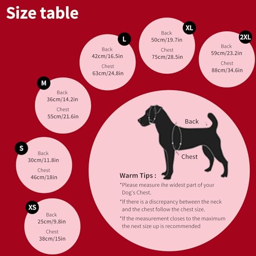 Aimydog Hundemantel Winter, Wärme Hundejacke Mit Brustgurt Gurt Winddichte mit bauchschutz, Haustier Outdoor Reflektierend Hundeweste mit Fleece Gefütterte für Kleine (Rot, S)
