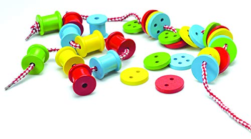 Image of Kids Stuff The Original Toy Company Solid Hardwood Threading Buttons & Spools