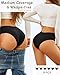 Sth Big High Waisted Seamless Underwear for Women No Show Panties Cheeky Scalloped Edge Bikini Breathable Briefs 6 Pack(S)