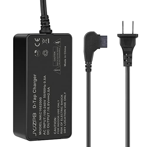 JYJZPB D-Tap Battery Charger with 3.93ft D Tap Cable for V-Mount/V Lock/Gold Mount Battery, Compatible for Sony BP-U65 BP-U68 HDW-800P PDW-680 DSR-650P Professional Video Camcorder [Output: 16.8V 2A]