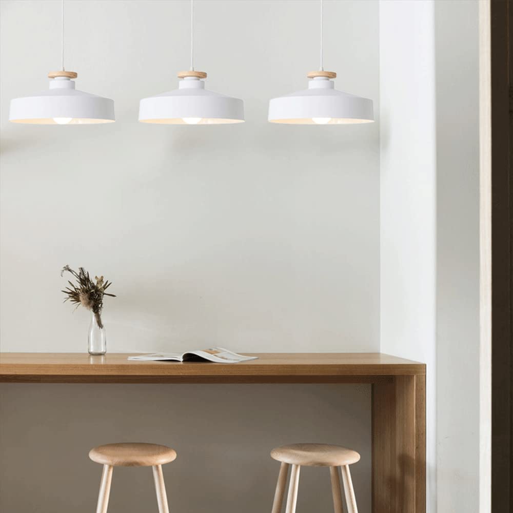 RCIDOS Luces Colgantes Estilo Nórdico Pantalla Luz Techo Creativa Industrial Lámpara Suspensión Escandinava Metal con Accesorio Iluminación Techo Cable Ajustable para Cocina, Cafetería Rústica