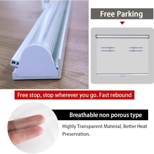 Clear Plastic Freezer Curtain with Pull Handle - Food Storage Wrap for Open Refrigerators, Ideal for Fruits, Vegetables & Fresh Meat - 19 (125x120cm)