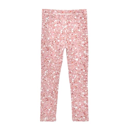 KLL Rose Gold Pink Glitter Toddler Girls Athletic Leggings Stretchy Full Length Sweatpants Exercise2