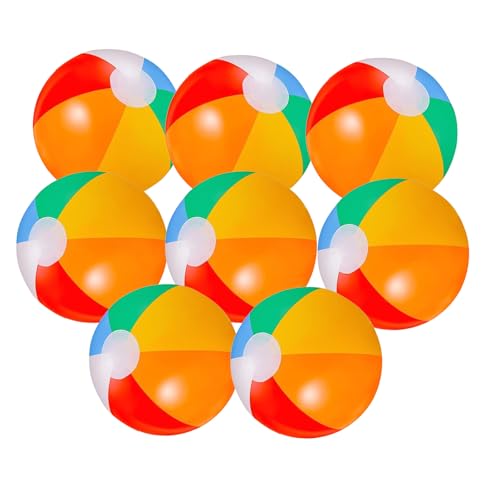 Wasserball Aufblasbar Set mit 8 Stück, 22 cm Bunte Strandbälle für Kinder, Pool, Strand und Party Spaß