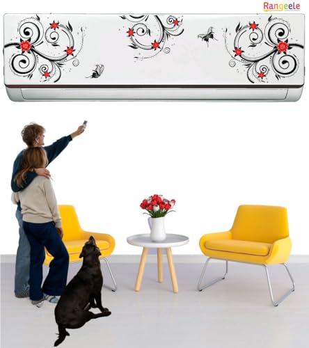 Image of 'Tree Black and Red Butterflies '' AC Sticker (96 cm x30 cmx 24 cm)