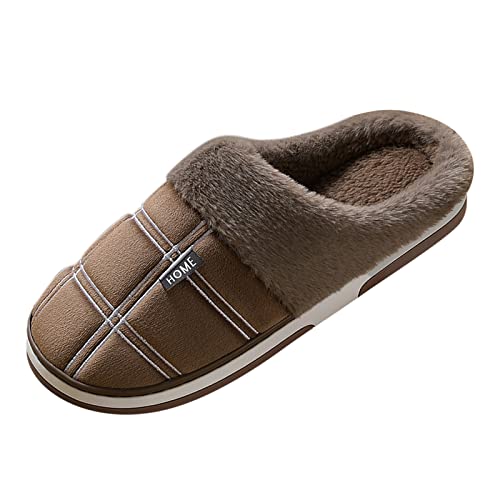 Pantuflas de interior para hombre, parte inferior suave, pantuflas de casa cálidas con puntera cerrada, ligeras, a rayas, antideslizantes, para ocio, zapatos esponjosos, zapatos de moda para el hogar