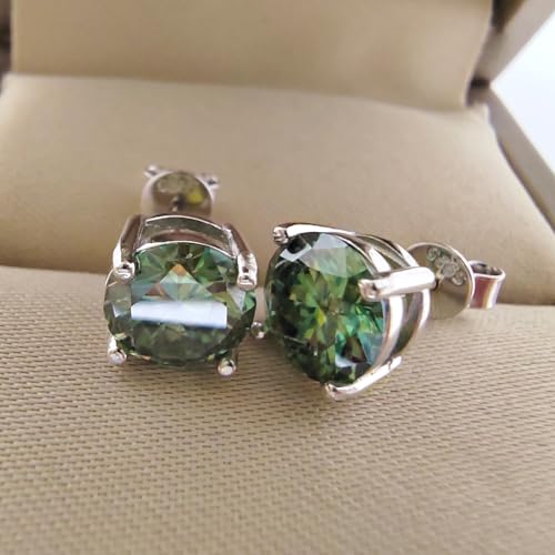 Green Stud Earrings for Women 2.0ct Moissnaite S925 Silver Jewelry Gift with Gift Box3