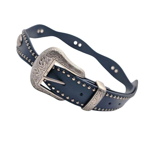 Girls PU Belt Motorcycle Relief Floral Buckle Waist Belt Fashion Enthusiasts Belt Coat Dress Female Decorative Waistband, As the Pic Show, Length and width about 105*3.2cm3
