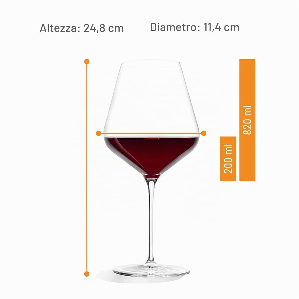 Stölzle Lausitz Calice Borgogna Starlight 820ml I Set di 6 Bicchieri da Vino Rosso Lavabili in lavastoviglie e infrangibili I Calici da Vino Altamente Funzionali I qualità Pregiata