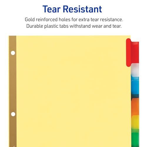 Avery 11111 8-Tab Binder Dividers, Insertable Multicolor Big Tabs, 1 Set thumb #5