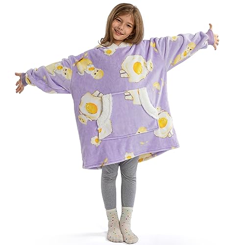 Winthome Hoodie Decke Kinder, mit Ärmelnn Weiche und Bequeme,...