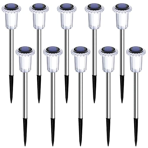 Denicmic CL-XDC Solar Lights Outdoor 10 Pack Solar Pathway Lights Outdoor Waterproof Solar Garden Lights Led Stainless Steel Outdoor Solar Lights For Yard Path Walkway Driveway Garden Decor thumb #6