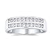 Produktbild Bling Jewelry Zwei Reihe Zirkonia Kanal Einstellen Prinzessin Geschnitten AAA Cz Jahrestag Hochzeit Band Ring Für Frauen925 Sterling Silber