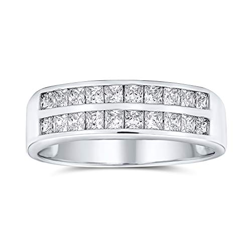 Alliance en argent et zirconium taille princesse pour briller au quotidien et en soirée