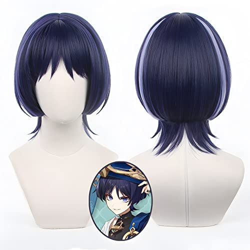 UTIEHD Parrucca Cosplay Genshin Impact, Wanderer/Scaramouche, Fibra Sintetica Resistente al Calore, Lisci, WIG, 3311111031