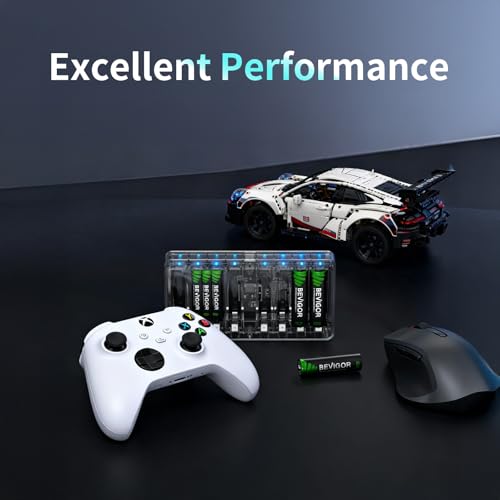 Image of AA AAA Battery Charger for Rechargeable AA AAA Battery, Charger only | For NiMH NiCD Batteries, Type-C Quick Charging, 8 Independent Charging Slot, Damage Battery Detection, Battery NOT Included