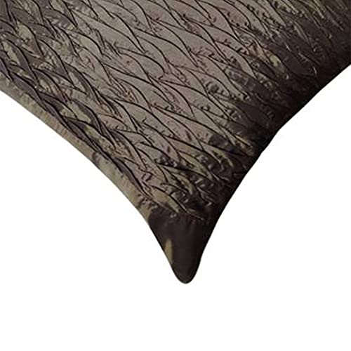 Image of SAJAVAT HOME Dupion Silk Self Design Cushion Cover (Pack of 1) Exclusive Edition 18x18 INCHES / 45x45 cm Brown (Grey, Dupion Silk) (Grey, Dupion Silk)