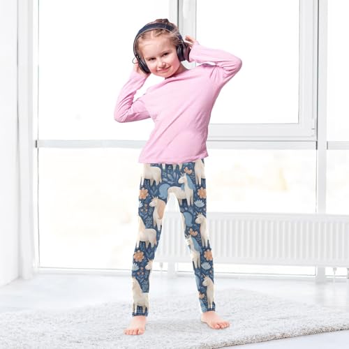 Girls Leggings Cute Unicorns Florals Soft Toddler Leggings for Girls Kids Pants Size 4T-10T4