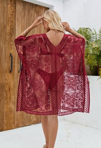 Image of Lace Swimsuit and Bathing Suit Cover Up for Women