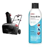 PowerSmart 21 Inch Electric Snow Blower - 120V 15 Amp, 2100 RPM, LED Light for Yard, Road & Dupont Teflon Snow and Ice Repellant, Aerosol 10 oz