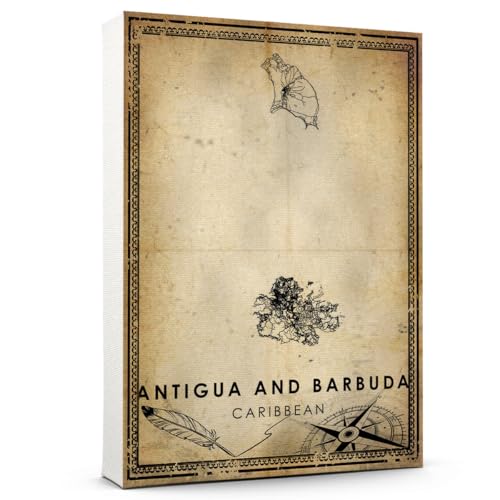 Lila's Choice Antigua and Barbuda Vintage Map Prints Poster, Caribbean Map Art Poster, Canvas, Antigua and Barbuda Map City style vintage Poster, Canvas Wall Art, Street Map Artwork Poster