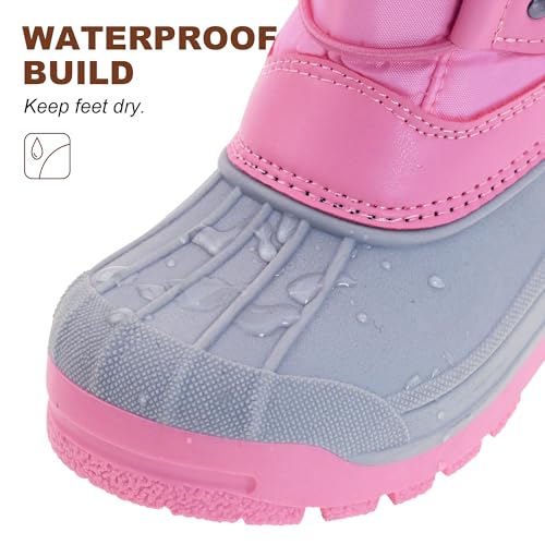CyKie Girls Winter Snow Boots for Kids Boys Girls Insulated Waterproof Outdoor Shoes4