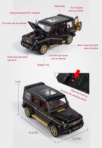 Image of SPITEN 1:32 Scale Exclusive Alloy Metal Pull Back Die-Cast Car Scale Model With Sound Light Mini Auto Toy For Kids Metal Model Toy Car With Sound And Light (Amg G63), Multicolor