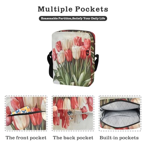 Realistic Retro Flower messenger bag shoulder bags Woman Cross Body Purse Adjustable Strap for Outdoor Daily business2