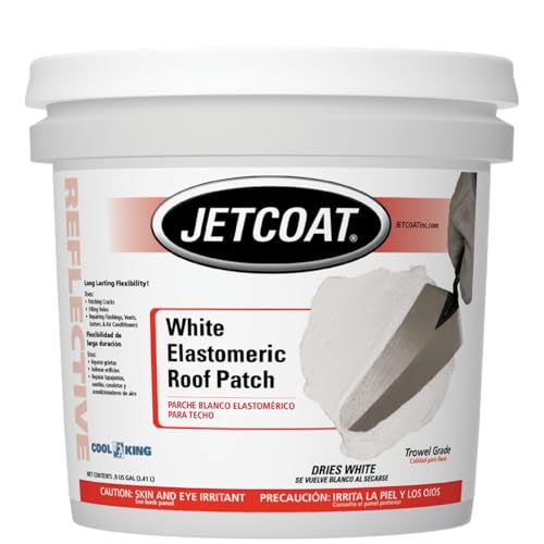 Jetcoat Cool King White Elastomeric Roof Patch, Acrylic Emulsion, 1 Gallon