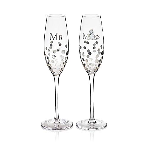 AGN01003 Me to You Tatty Teddy Mr & Mrs - Juego de copas de champán Cover