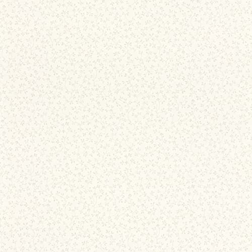 Papier peint intissé fleurs argentées blanc Rasch 710779